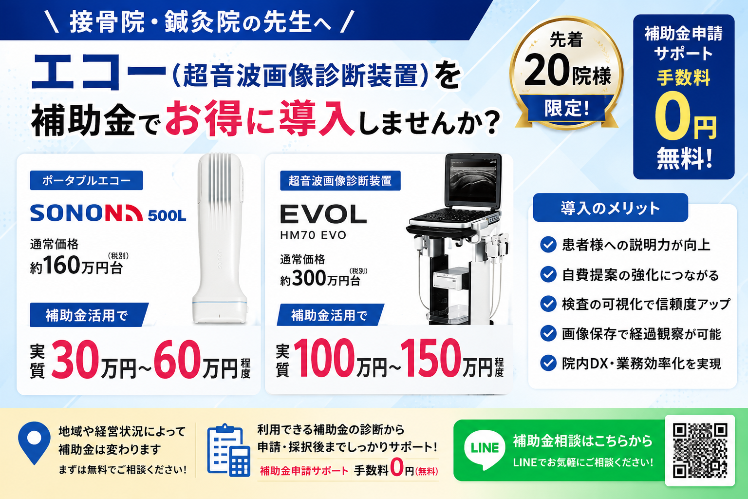 【埼玉県の整骨院向け】エコーを補助金で導入｜最大300万円・補助率3/4