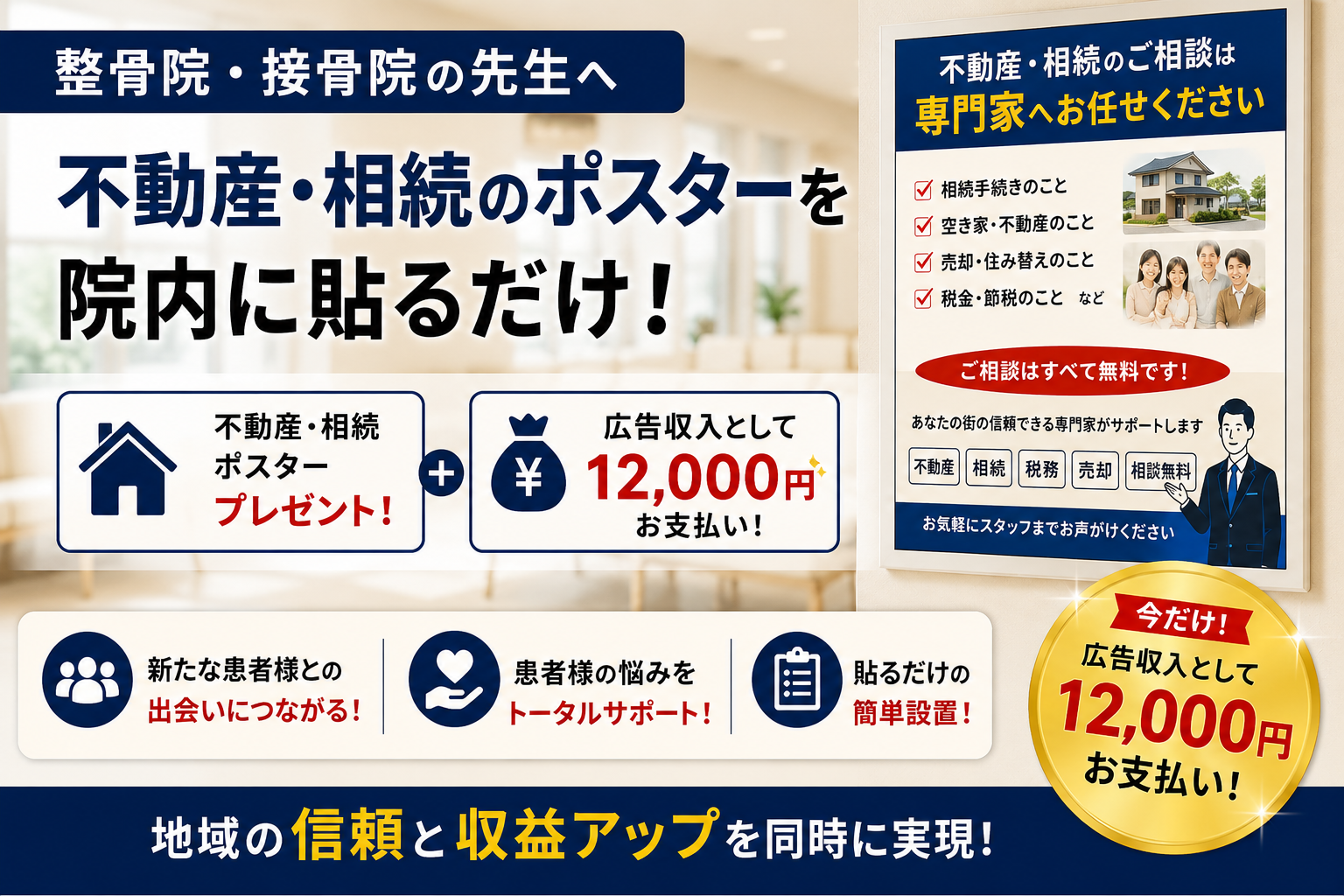 都内の整骨院を活用した 不動産相談ポスター広告企画