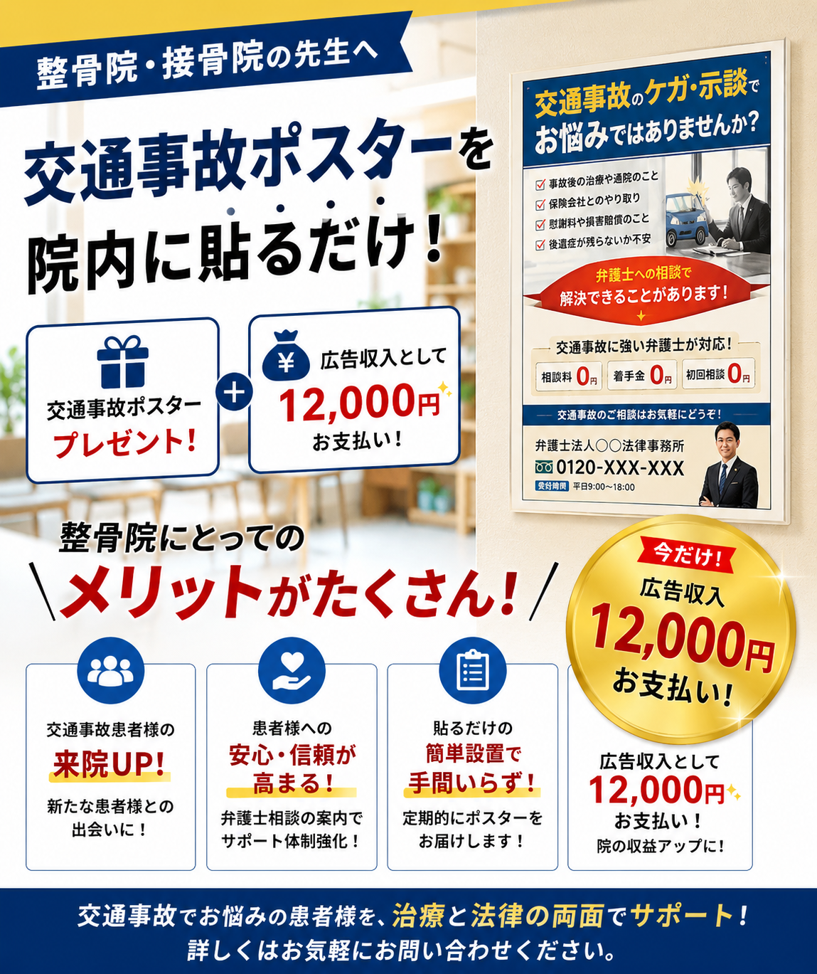 整骨院50院 交通事故相談ポスター広告企画